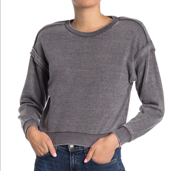 Vintage Havana Tops - Vintage Havana Reverse Seam Knit Sweatshirt